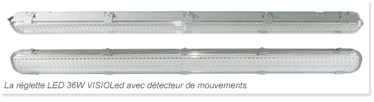 Réglette LED 36W avec détecteur de mouvements